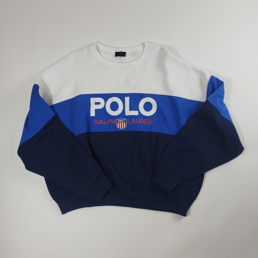 Polo Ralph Lauren Color-Block Women's Fleece Sweatshirt Size: XXL - NWT
